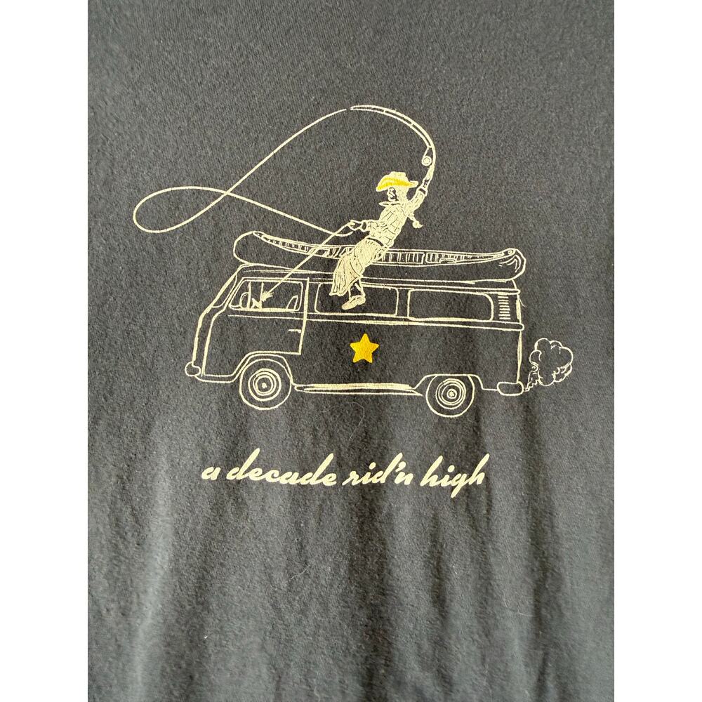 OMF 10th Anniversary Graphic‎ Tee Gray Fishing Van Small Indie Music Tour Shirt